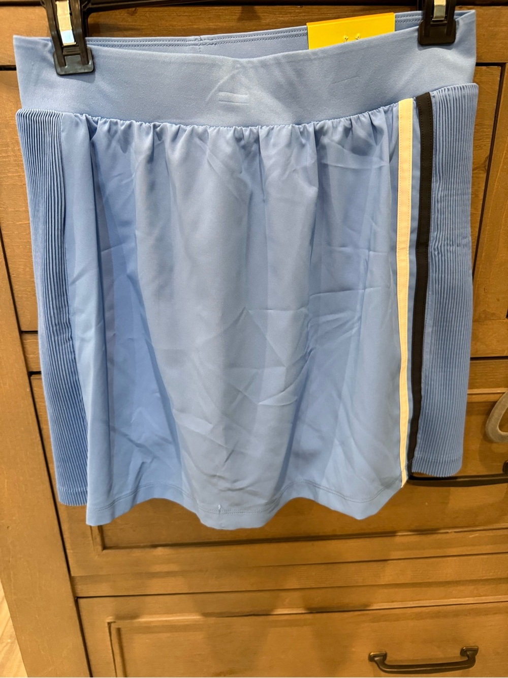 all in motion Light Blue Athletic Skort with Black and Cream Stripe
